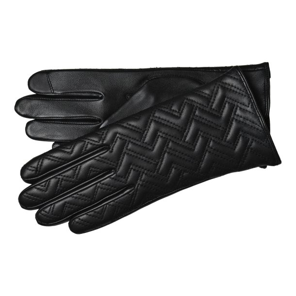 Belsac, skindhandske i sort med quilt og touch