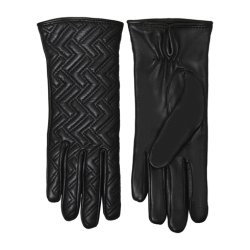 Belsac, skindhandske i sort med quilt og touch