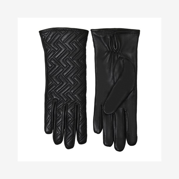 Belsac, skindhandske i sort med quilt og touch