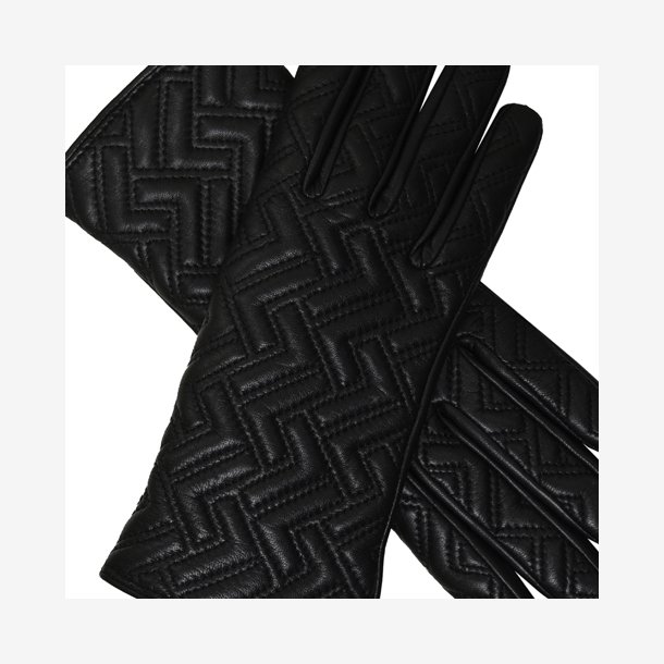 Belsac, skindhandske i sort med quilt og touch