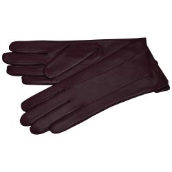 Belsac, lang skindhandske i blommefarvet med stikninger