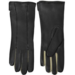 Belsac skindhandske i sort-beige/106