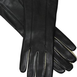 Belsac skindhandske i sort-beige/106