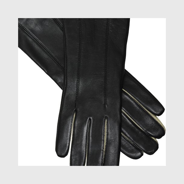 Belsac skindhandske i sort-beige/106