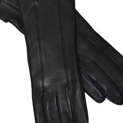 Belsac skindhandske i sort-bl/106