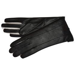 Belsac skindhandske i sort-beige/106