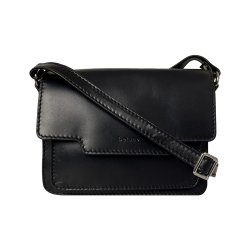Belsac sort crossbody i bldt lder med flere rum og overslag