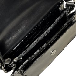 Belsac sort crossbody i bldt lder med flere rum og overslag