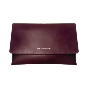 Abelone, Belsac sherry clutch i bl�dt l�der med overslag og lang regulerbar rem