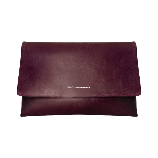 Abelone, Belsac sherry clutch i bldt lder med overslag og lang regulerbar rem