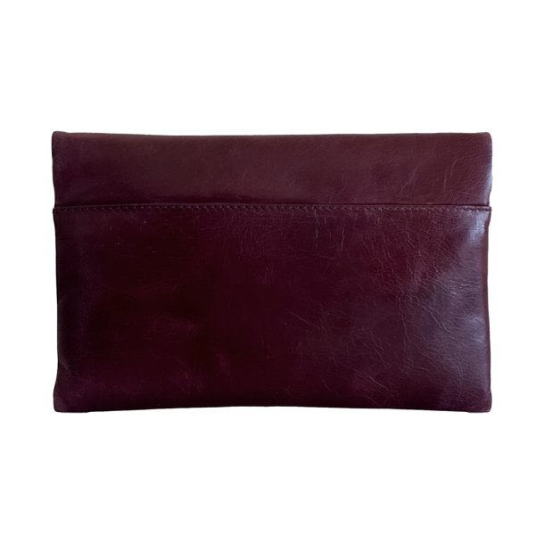 Abelone, Belsac sherry clutch i bldt lder med overslag og lang regulerbar rem