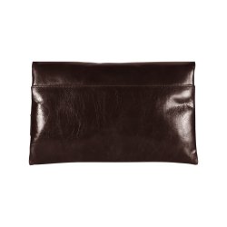 Abelone, Belsac mrkebrun clutch i bldt lder med overslag og lang regulerbar rem