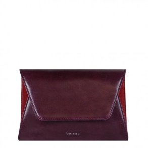 Venus, Belsac bordeaux clutch i skind med et stort rum og lang aftagelig, regulerbar rem