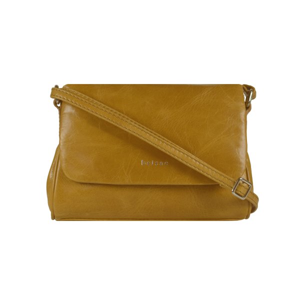 Sol, Belsac ginger crossbody i skind med gode rum, overslag og lang rem