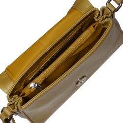 Sol, Belsac ginger crossbody i skind med gode rum, overslag og lang rem