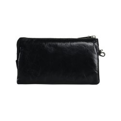Abby, Belsac clutch i sort med lang rem og flere rum