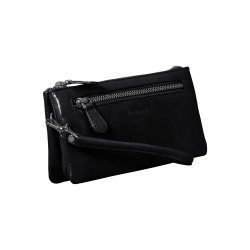 Abby, Belsac clutch i sort med lang rem og flere rum