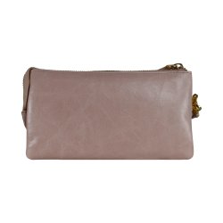 Abby, Belsac clutch i lys rosa med lang rem og flere rum 