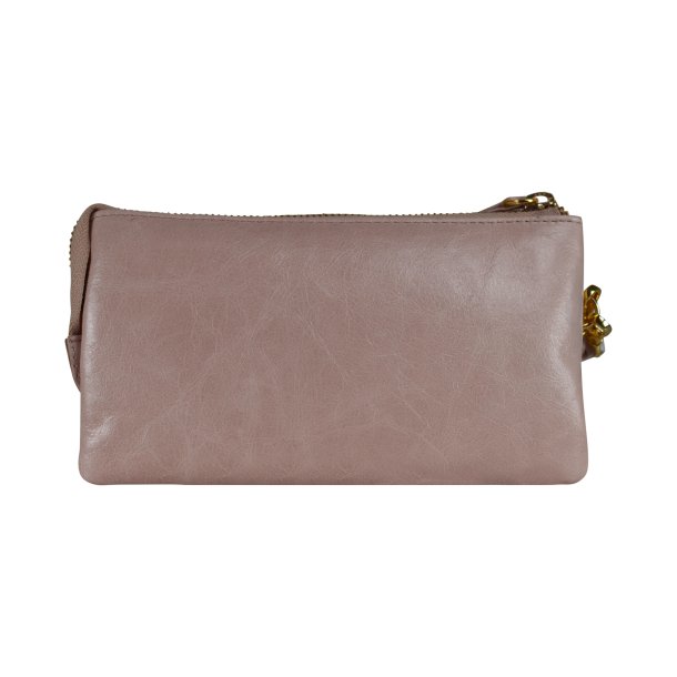Abby, Belsac clutch i lys rosa med lang rem og flere rum 