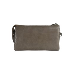 Abby, Belsac clutch i taupe med lang rem og flere rum 
