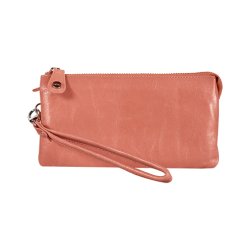 Monica, Belsac clutch i koral med flere rum og håndledsrem