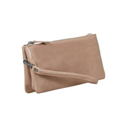 Monica, Belsac lys rosa clutch med flere rum og hndledsrem