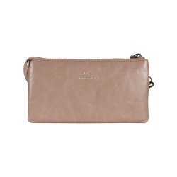 Monica, Belsac lys rosa clutch med flere rum og hndledsrem