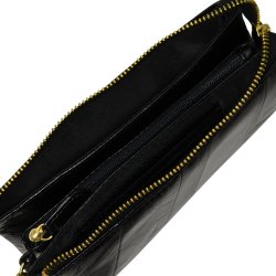 Chelsea, Belsac sort clutch i skind med håndledsrem og crossbodyrem