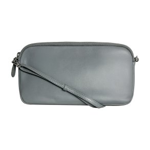 Abina, Belsac lys bl� crossbody i skind med lang regulerbar rem