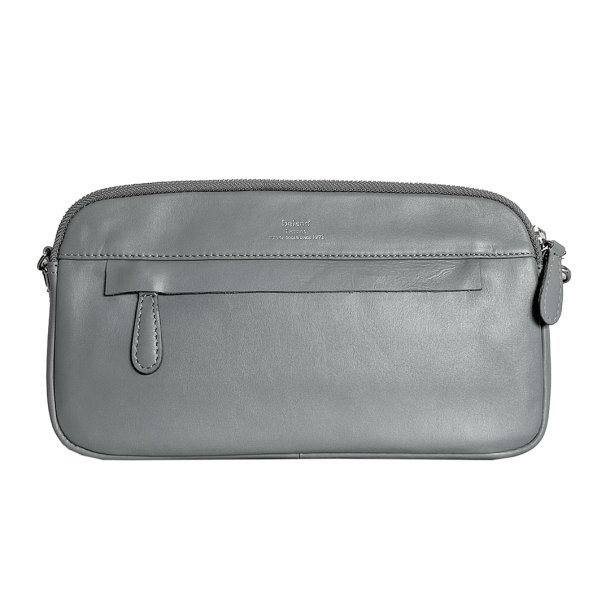 Abina, Belsac lys bl crossbody i skind med lang regulerbar rem