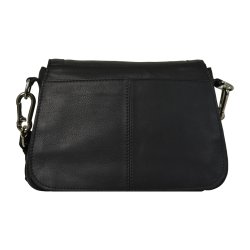 Deisti, Belsac sort crossbody i skind med flere rum og overslag