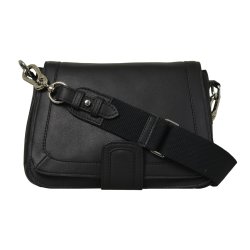 Deisti, Belsac sort crossbody i skind med flere rum og overslag