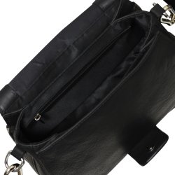 Deisti, Belsac sort crossbody i skind med flere rum og overslag