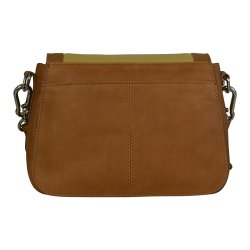 Deisti, Belsac cognac/ginger crossbody i skind med flere rum og overslag
