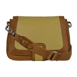 Deisti, Belsac cognac/ginger crossbody i skind med flere rum og overslag