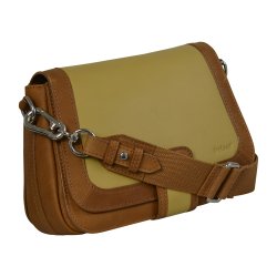 Deisti, Belsac cognac/ginger crossbody i skind med flere rum og overslag
