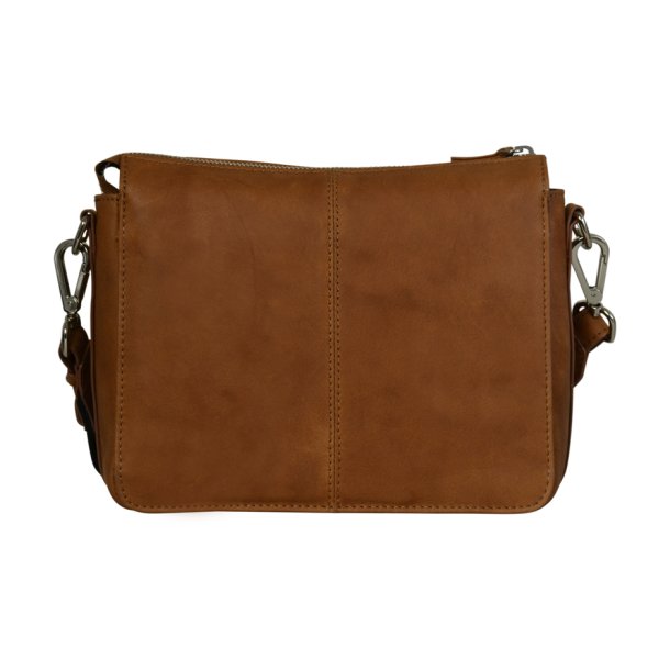 Daria, Belsac cognac crossbody med lang rem og flere rum