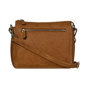 Daria, Belsac cognac crossbody med lang rem og flere rum