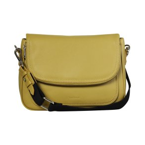 Darina, Belsac ginger crossbody i skind med kraftig rem og frontlomme