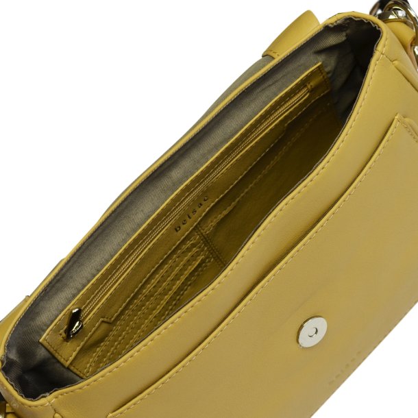 Darina, Belsac ginger crossbody i skind med kraftig rem og frontlomme