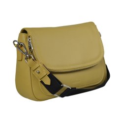 Darina, Belsac ginger crossbody i skind med kraftig rem og frontlomme