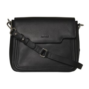 Gitta, Belsac sort crossbody i skind med beige kontrastfarve i siden