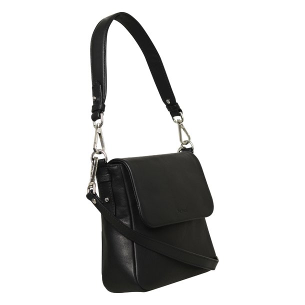 Grigoria, Belsac sort skuldertaske i skind med kraftig rem og overslag