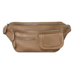 Haya, Belsac camel bltetaske i skind med flere rum og regulerbar rem