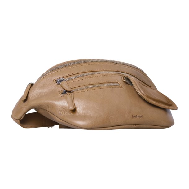 Haya, Belsac camel bltetaske i skind med flere rum og regulerbar rem