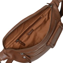 Haya, Belsac cognac bltetaske i skind med flere rum og regulerbar rem