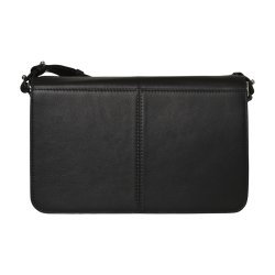 Jasmiin, Belsac sort crossbody med overslag i bldt skind