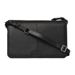 Jasmiin, Belsac sort crossbody med overslag i bldt skind