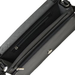 Jasmiin, Belsac sort crossbody med overslag i bldt skind