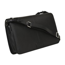 Jasmiin, Belsac sort crossbody med overslag i bldt skind